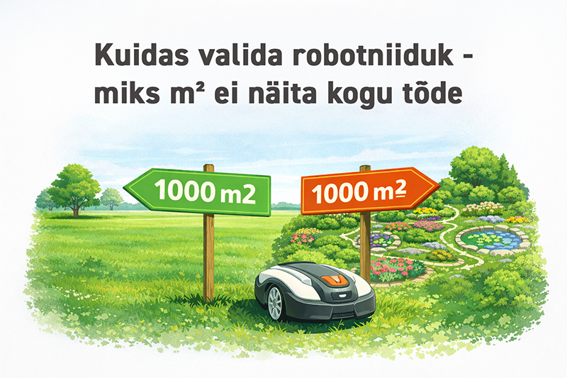 Kuidas valida robotniiduk – miks m² ei näita kogu tõde
